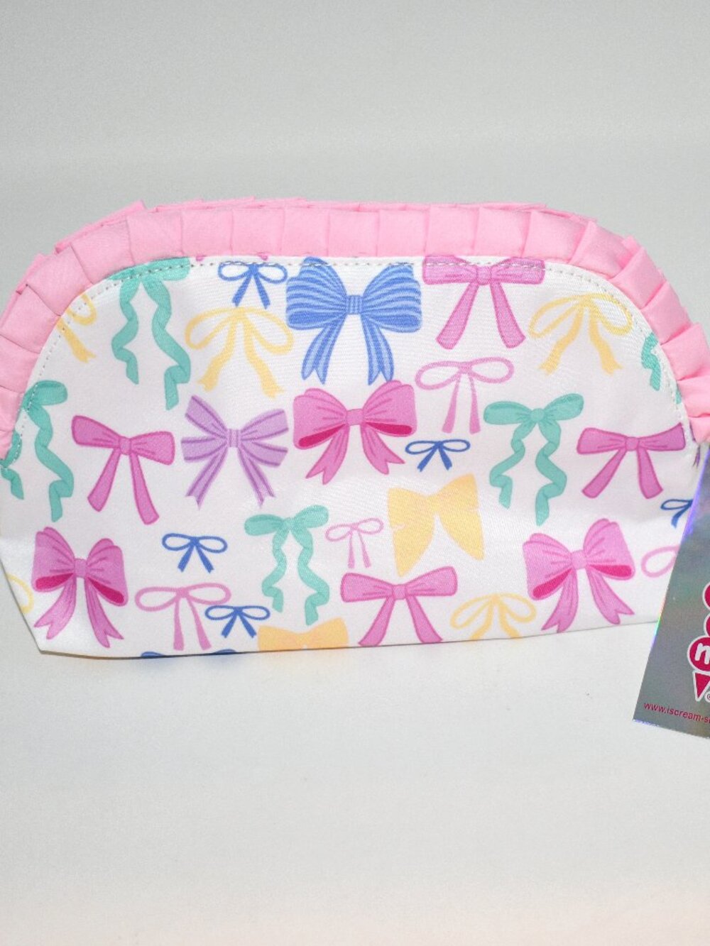Iscream Girls Pretty Bows Large Oval Cosmetic Bag in Multi #810-2311 NWT Details